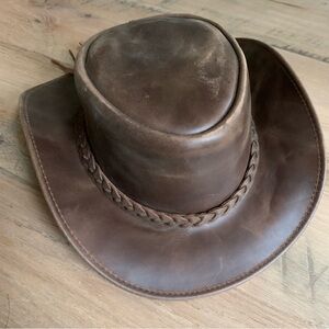Men's Brown Leather Hat